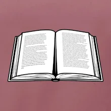 Kniha černobílá otevřená s textem