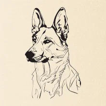 Německý ovčák černá kresba