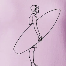 Surfař stojící jedním tahem