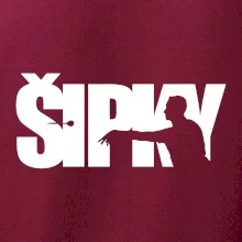 Šipky - nápis se šipkařem