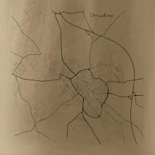 Černobílá mapa Chrudim