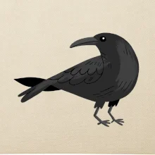 Vrána kreslená  (studio-arte.cz)