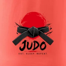 Judo černý pás a červené slunce eat sleep repeat