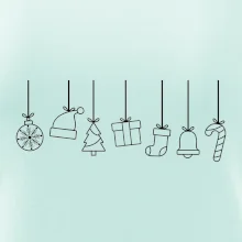 Rodinná vánoční trička  - Vánoční ozdoby na provázku