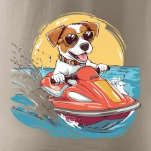 Jack russell teriér na vodním skútru
