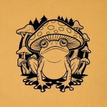 Goblincore černá houbožába