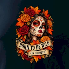 Born to be wild podzimní květinová lebka