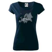 Mapa Evropy - srdce v Ukrajině