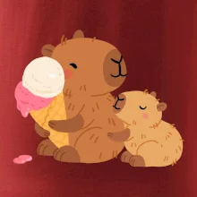 Kapybara se zmrzlinou