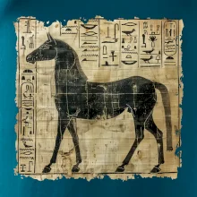 Egyptské hieroglyfy kůň