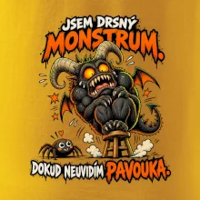Drsné rohaté monstrum se bojí pavoučka