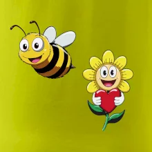 Parové triko - Včela a květina