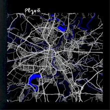Plzeň mapa s vodními toky