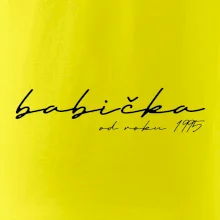 Psací nápis babička s ročníkem