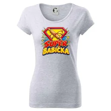 Super babička komiksový znak s válečkem a brýlemi