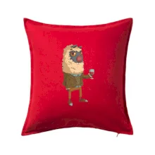 Alpaka s vínem muž