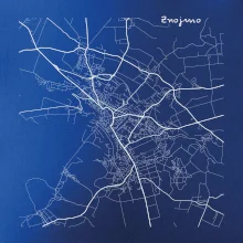 Černobílá mapa Znojmo