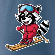 Mýval na lyžích - kreslený