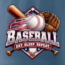 Baseballová pálka s rukavicí eat sleep repeat