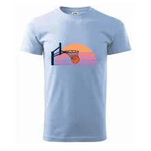 Retro západ slunce a basketbalový koš