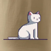 Kočka bílá pixel