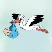 Čáp a miminko - kluk (Hana-creative)