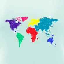 Světové kontinenty bez názvů - barevné