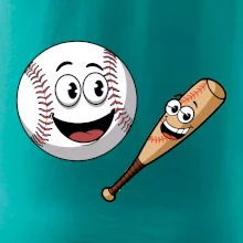 Parové triko - baseballová pálka a míček