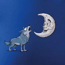 Parové triko - Vlk a měsíc