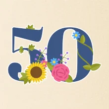 Květinové číslo kreslené - 50