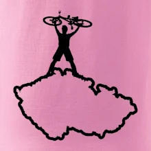 Mapa ČR - cyklista na prsou