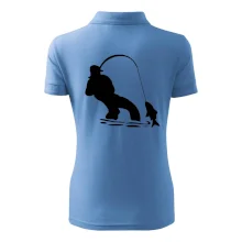 Rybář tahající rybu