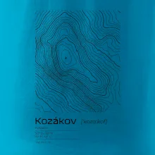 Kozákov - vrstevnice v obdélníku