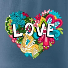 Love nápis květovaný