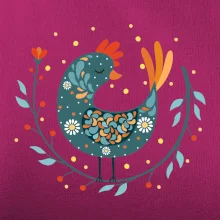 Folklor - slepice s kopretinou