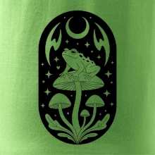 Goblincore černobílá oválná žába