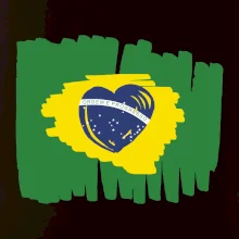 Brazílie vlajka srdce