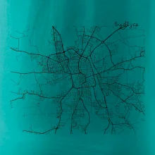 Mapy měst černobílé Budějce