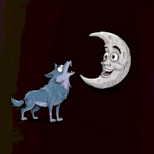 Parové triko - Vlk a měsíc