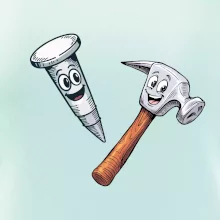 Parové triko - Kladivo a hřebík