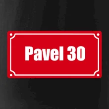 Jméno a věk - uliční cedule - červená