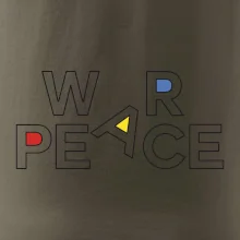 War, peace - barevný nápis