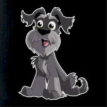 Knírač kreslený sedící