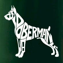 Doberman - nápis v tělě