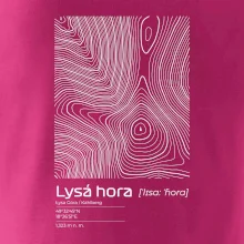 Lysá hora - vrstevnice v obdélníku