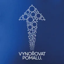 Vynořovat pomalu šipka vzhůru vytvořená z potápěčských bublinek