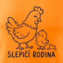Slepičí rodina s kuřátkem