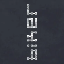 Biker nápis na výšku řetěz