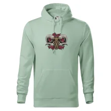 Hlava berana s růžemi