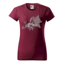 Mapa Evropy - srdce v Ukrajině